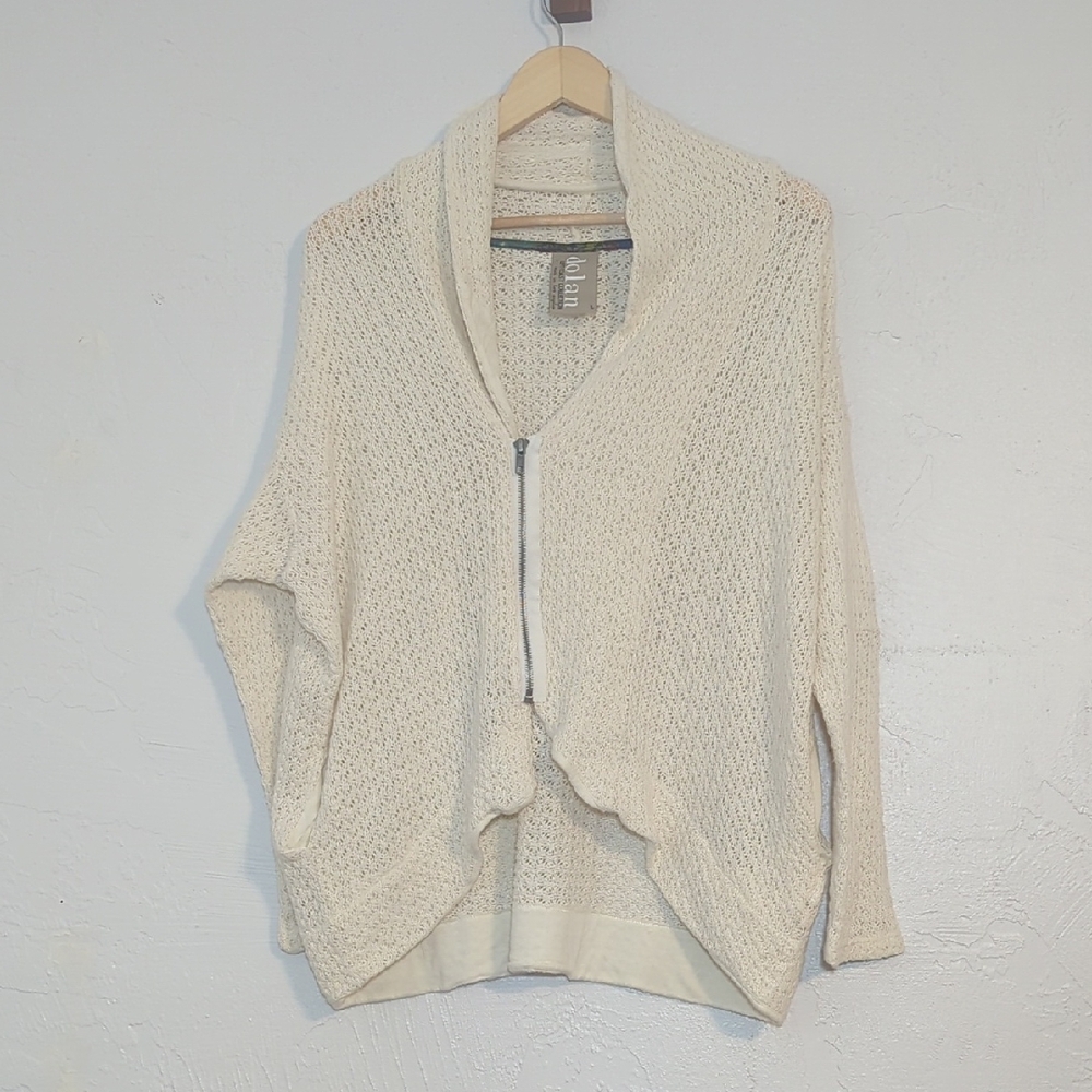 Anthropologie Dolan Cream OpenKnit Cotton Beach Sweater Coastal Minimal Vacation